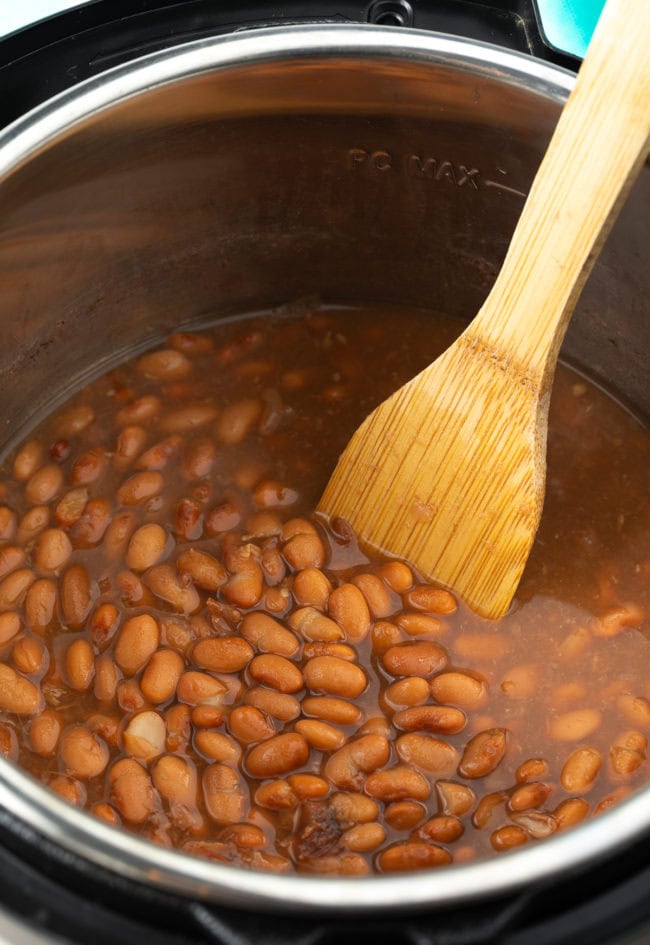 Pinto beans cooked in an Instant pot.