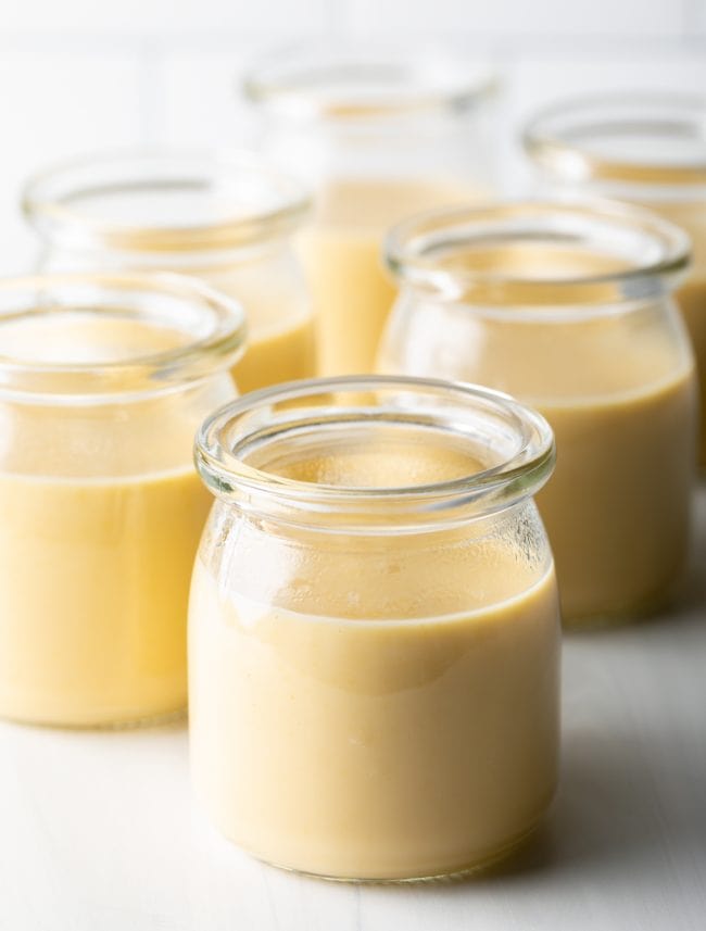 glass jars with budino