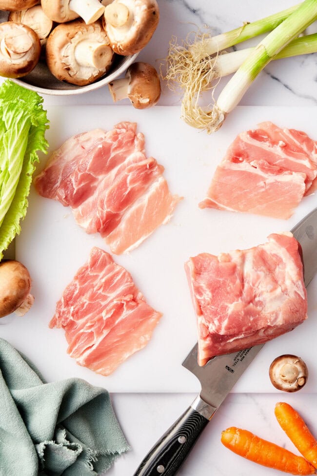 Ingredients needed for Authentic Pork Sukiyaki Recipe